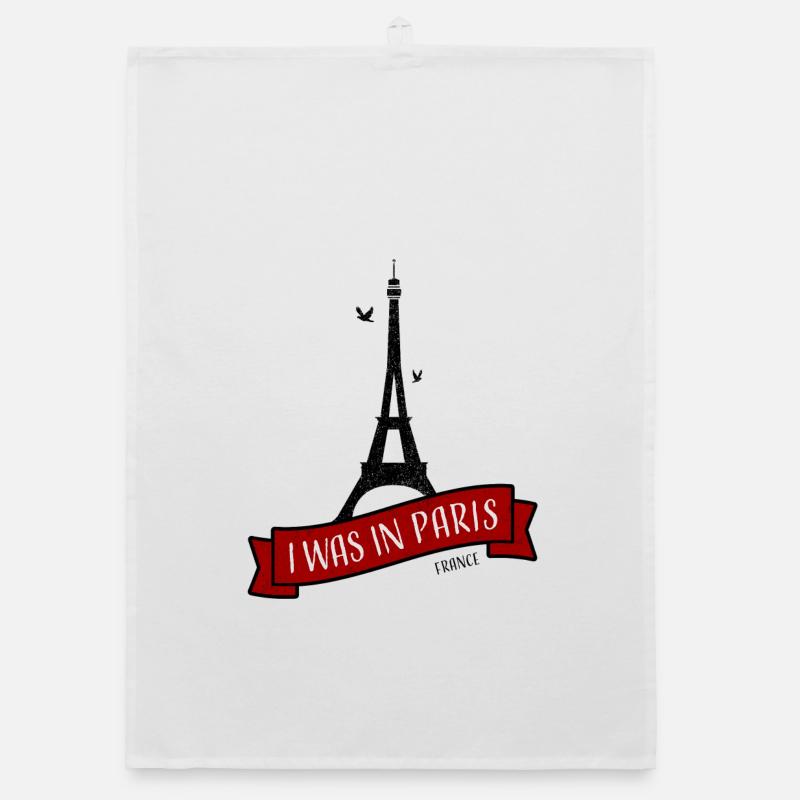 Paris I était à Paris (J'aime Paris) - Torchon bio - blanc