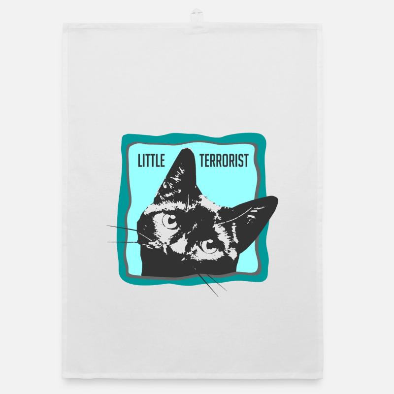 Portrait de chat avec slogans Torchon bio