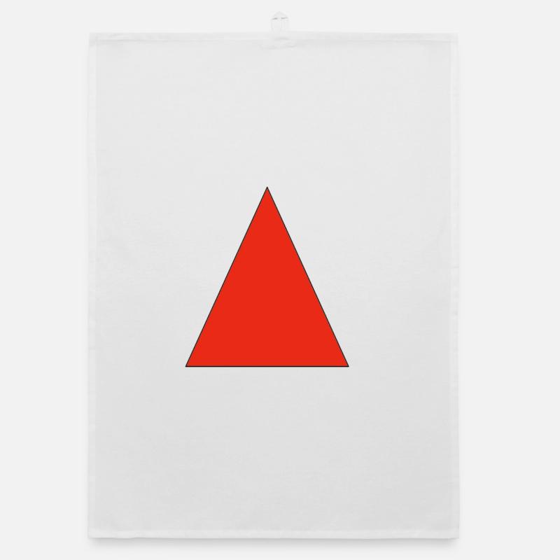 Red triangle on black Organic dish towel