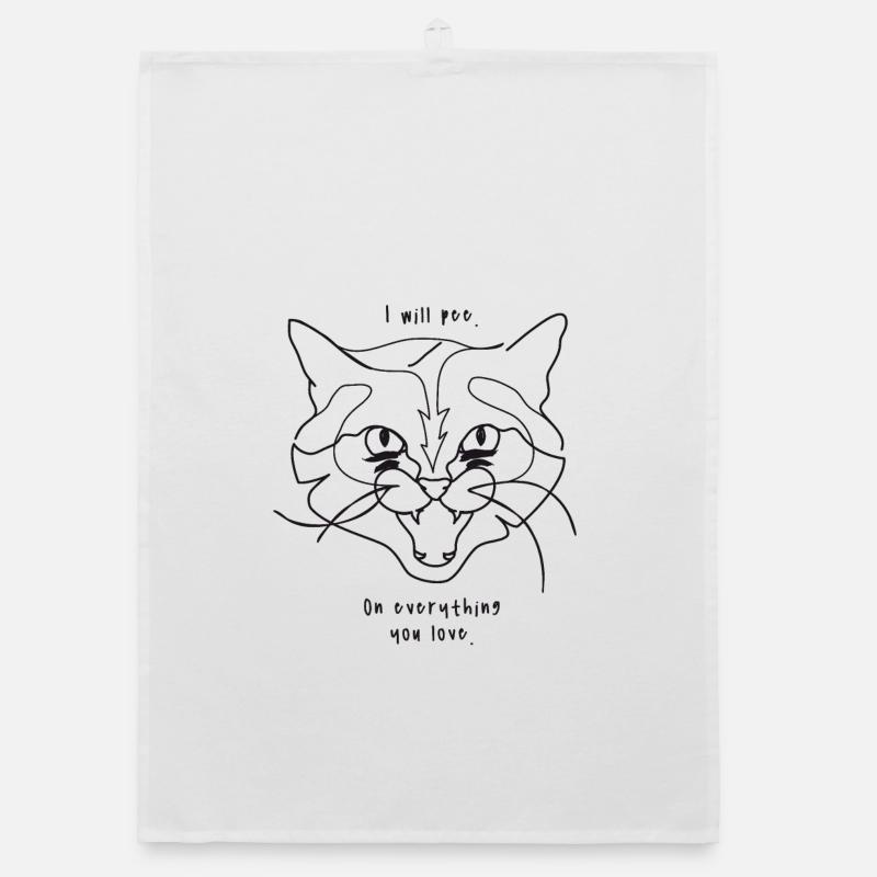 Katzen Meme - Pee Organic Geschirrtuch