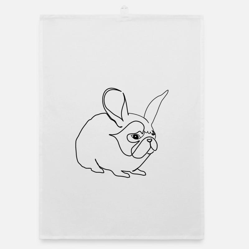 Hare or pug Organic dish towel