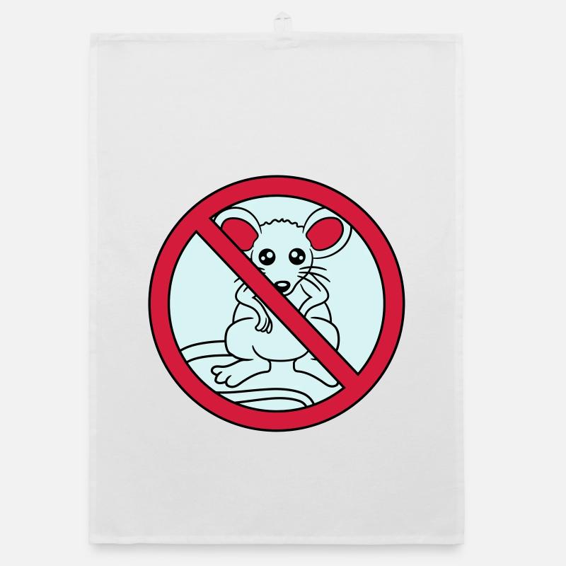 signe interdit a barré pas de souris suess n Torchon bio