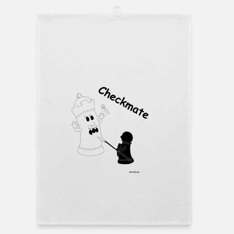 Checkmate / Schachmatt - Organic Geschirrtuch - Weiß
