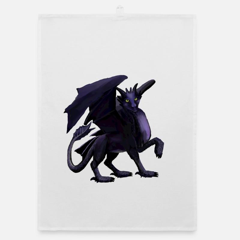 Schwarzer Drache Organic Geschirrtuch