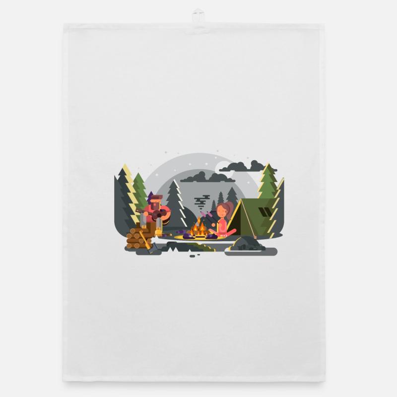 Campfire Forest Camping Duo Organic dish towel