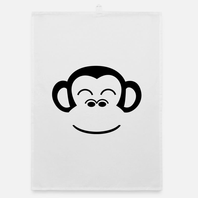 Monkey Chimpanzee monkey face gorilla ape Organic dish towel