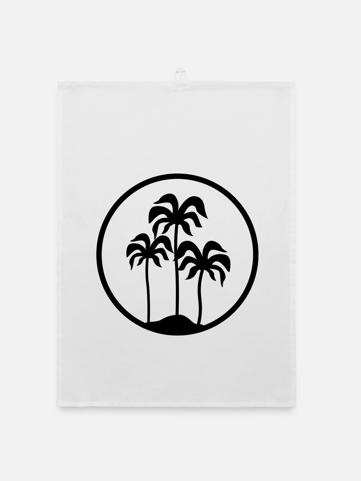 Palme palm trees - Organic Geschirrtuch - Weiß - Vorne