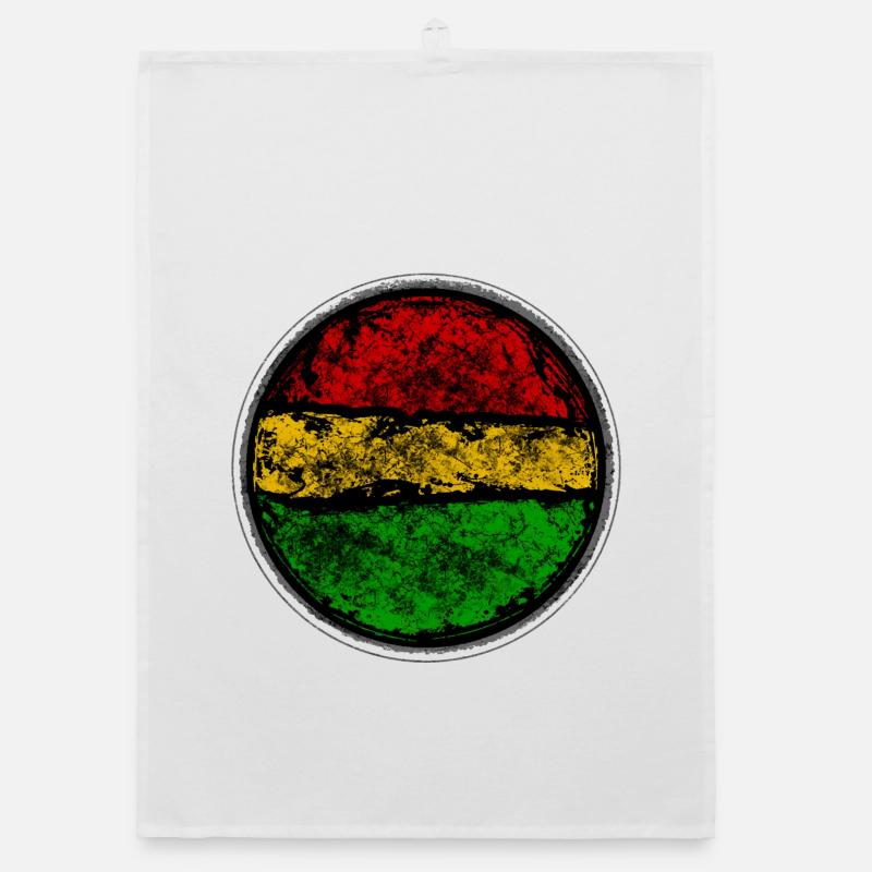 Abstract Retro Reggae Flag Design Organic dish towel