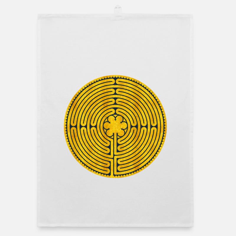 Chartres Labyrinth - Organic Geschirrtuch - Weiß