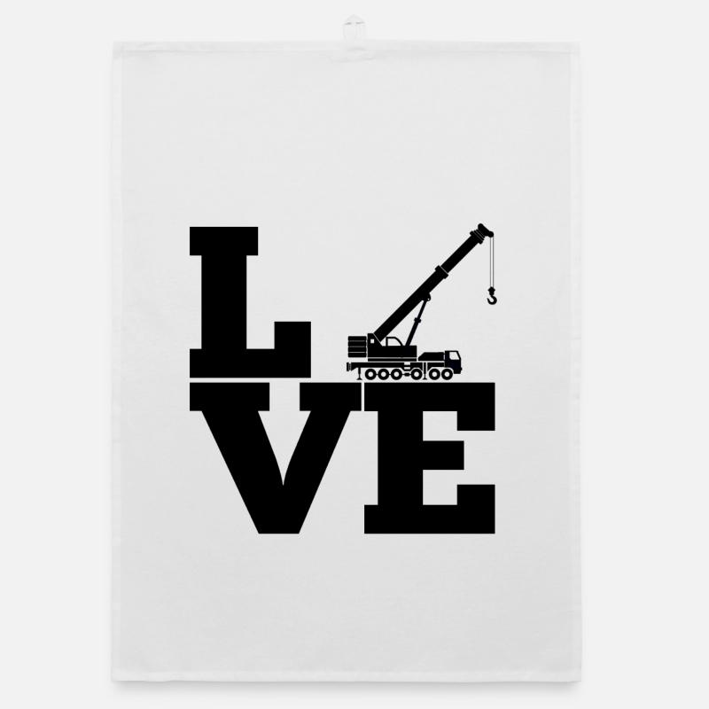 Grue de construction machine de construction véhicule travail cadeau Torchon bio