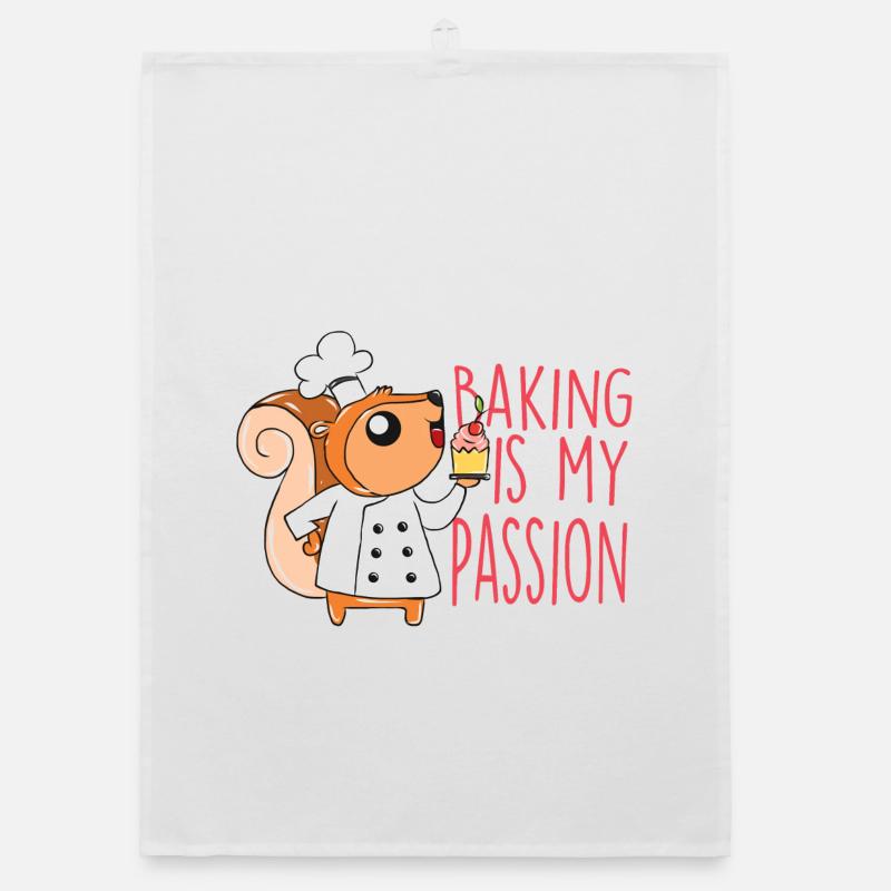 Baking squirrel Organic dish towel