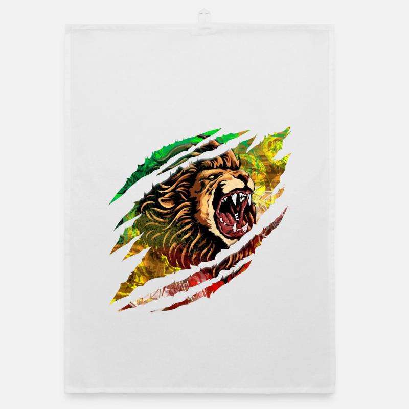 Explosion de couleurs de Lion Storm Torchon bio