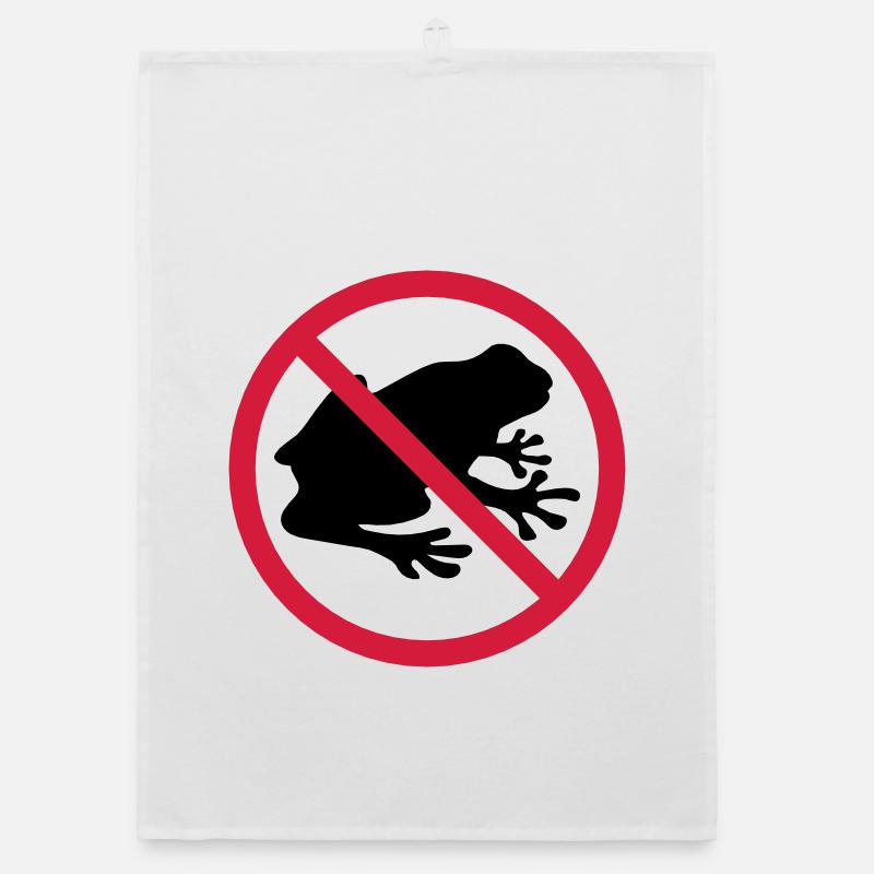 grenouille interdite panneau zone pas kroete silhouett Torchon bio