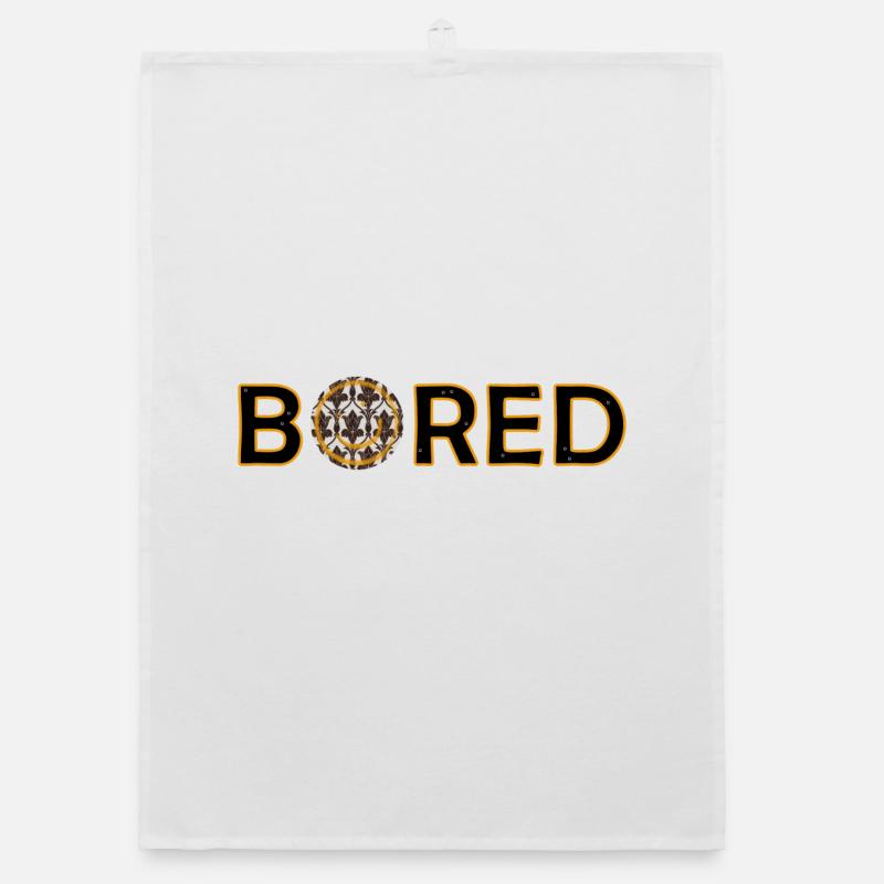 bored - Organic dish towel - white