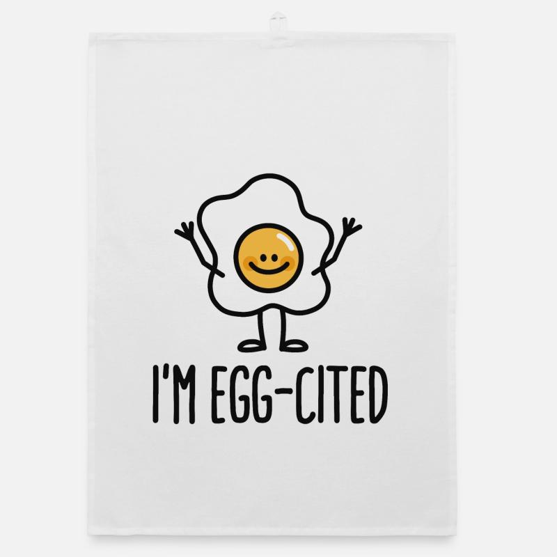 I'm EGG-cited Organic dish towel