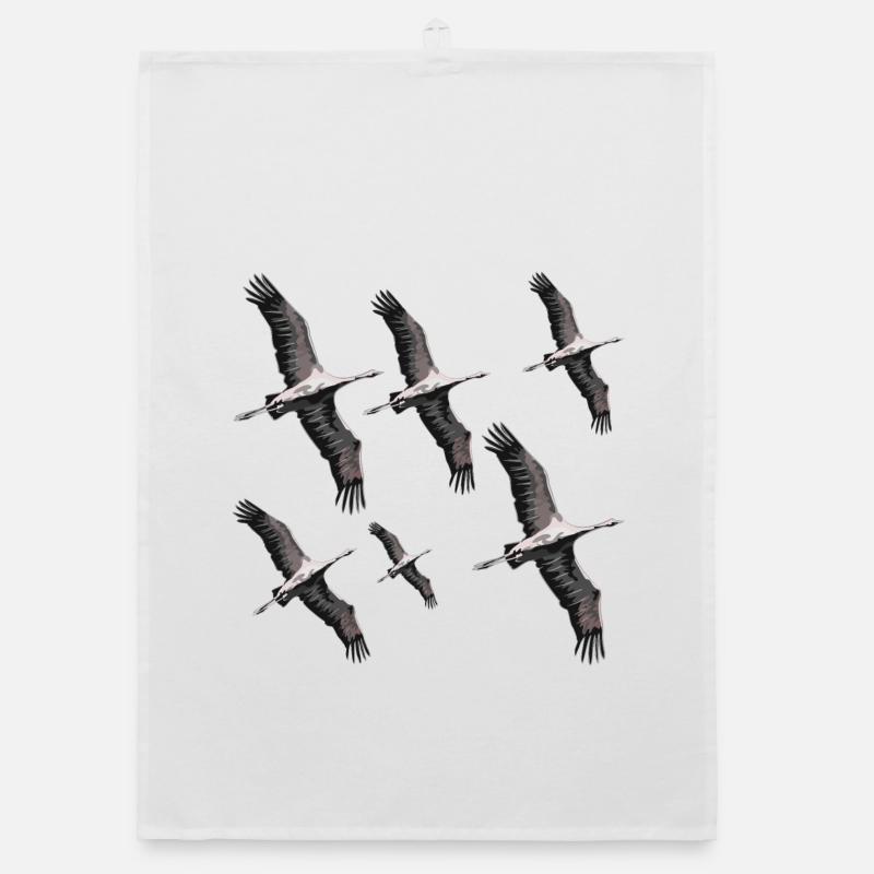 Vogelzug Kraniche Organic Geschirrtuch