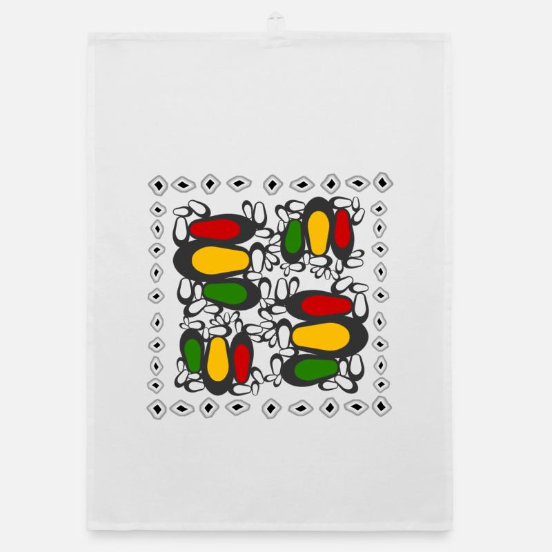 Abstract Colored Pattern on Black Organic dish towel