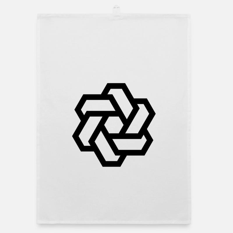 Hexagon - Kreis - Logo - Organic Geschirrtuch - Weiß