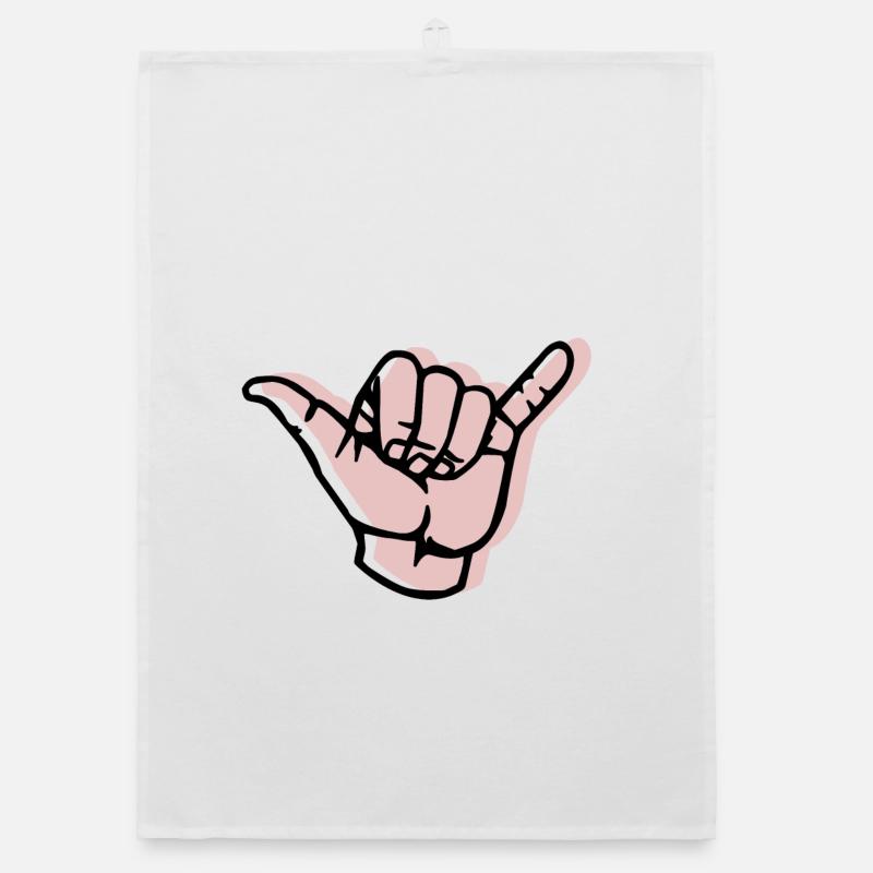 Hand shaka offset Organic dish towel