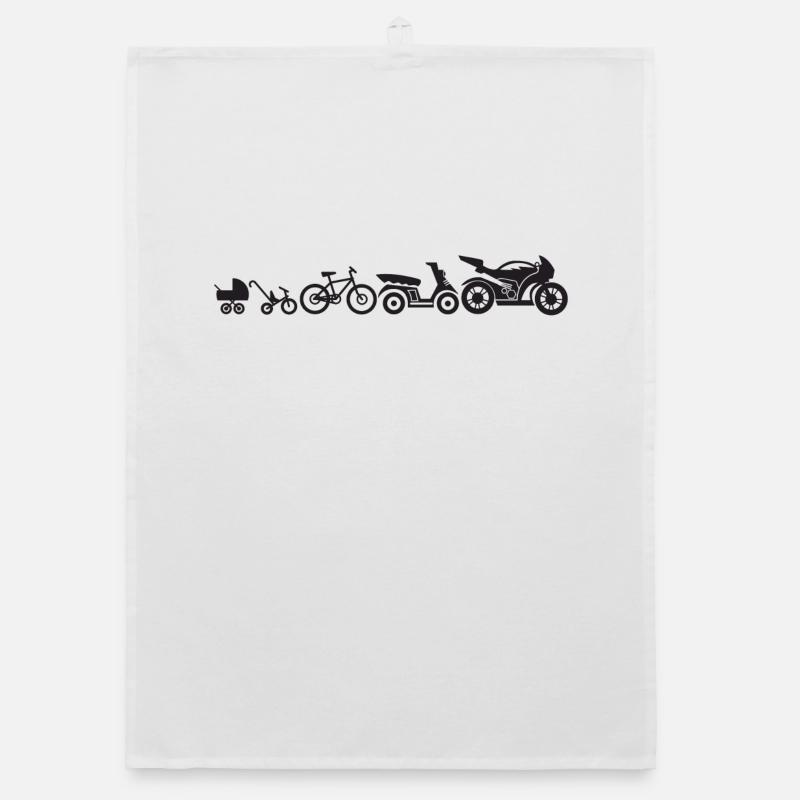 Motorrad Evolution Entwicklung Motorräder Lustig Organic Geschirrtuch