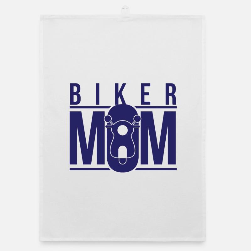 Biker Mutter Mama Motorrad Motorräder Statement Organic Geschirrtuch