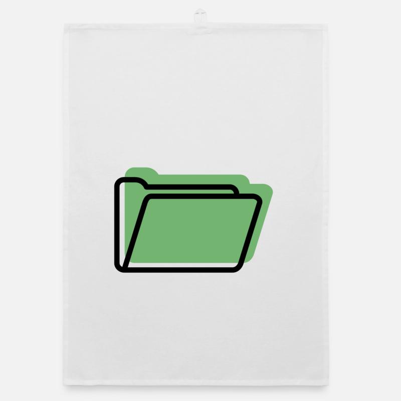 Green File Folder Line Style Organic dish towel
