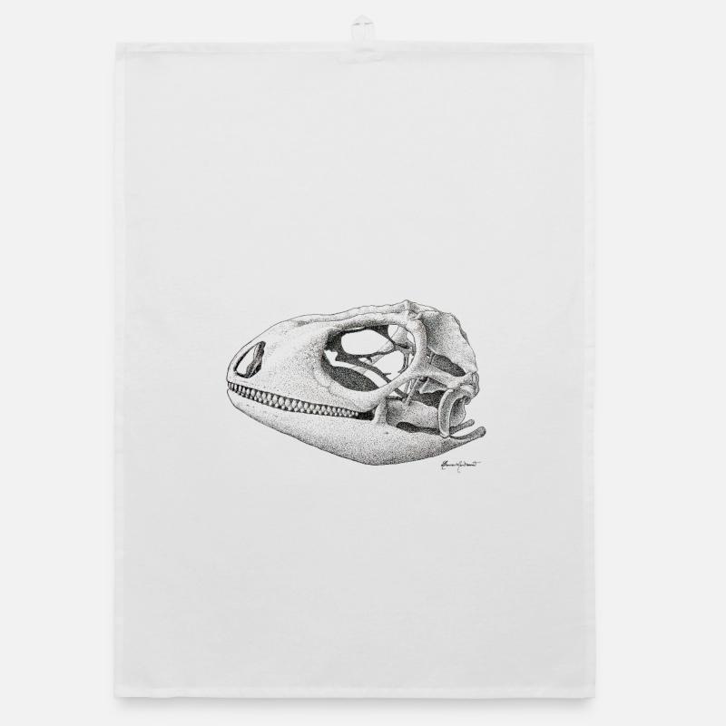 Teiú Lizard Skull - Ink Organic dish towel