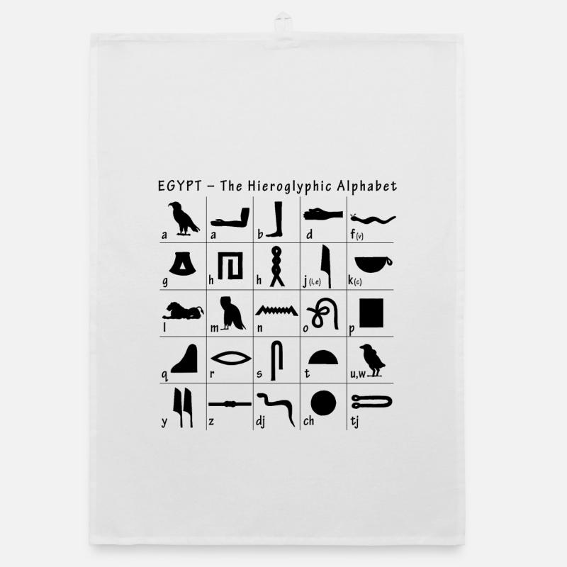 Hieroglyphic Alphabet Organic dish towel