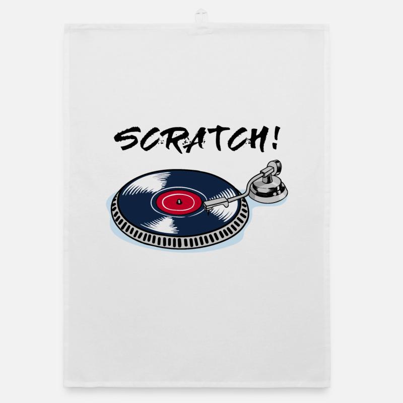 Scratch turntable record player beatbox vinyl Organic dish towel