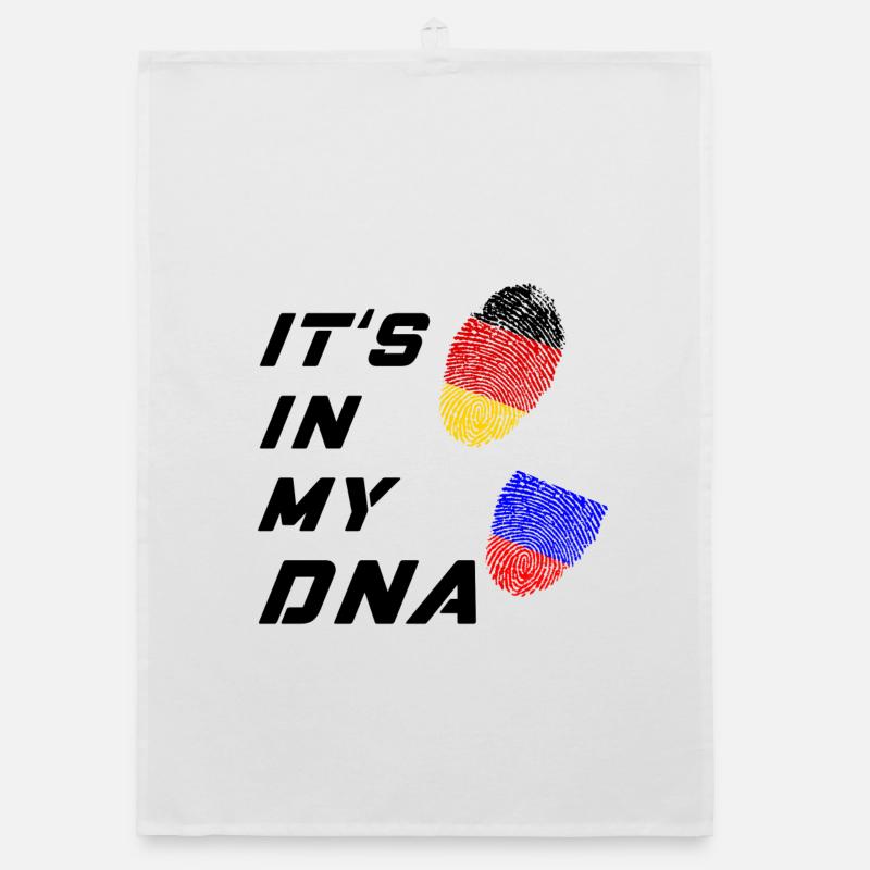 C'est dans mon ADN l'Allemagne et la Russie - Torchon bio - blanc