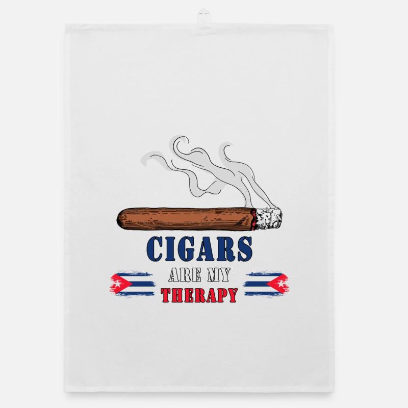 Zigarren Kuba Design / Geschenkidee Organic Geschirrtuch