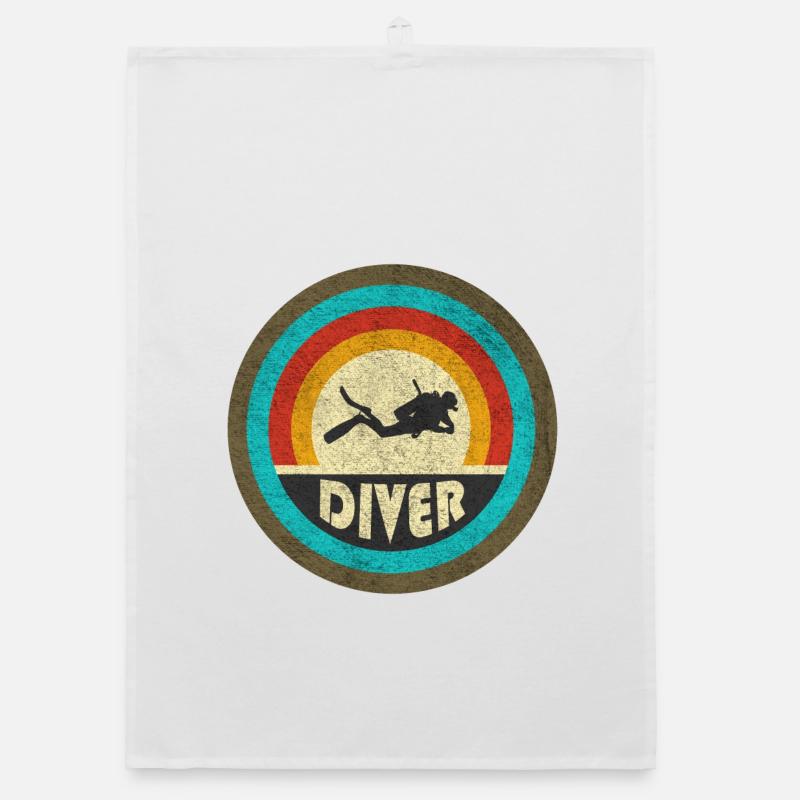 Diver vintage design / gift idea Organic dish towel
