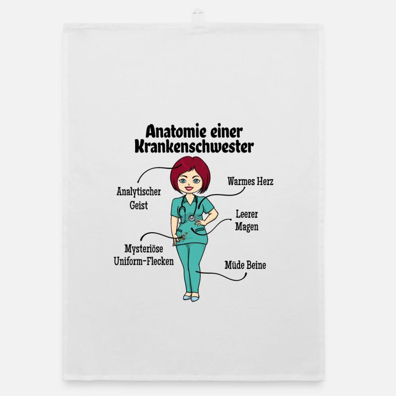 Krankenschwester Spital Pflegerin Sozialberuf - Organic Geschirrtuch - Weiß