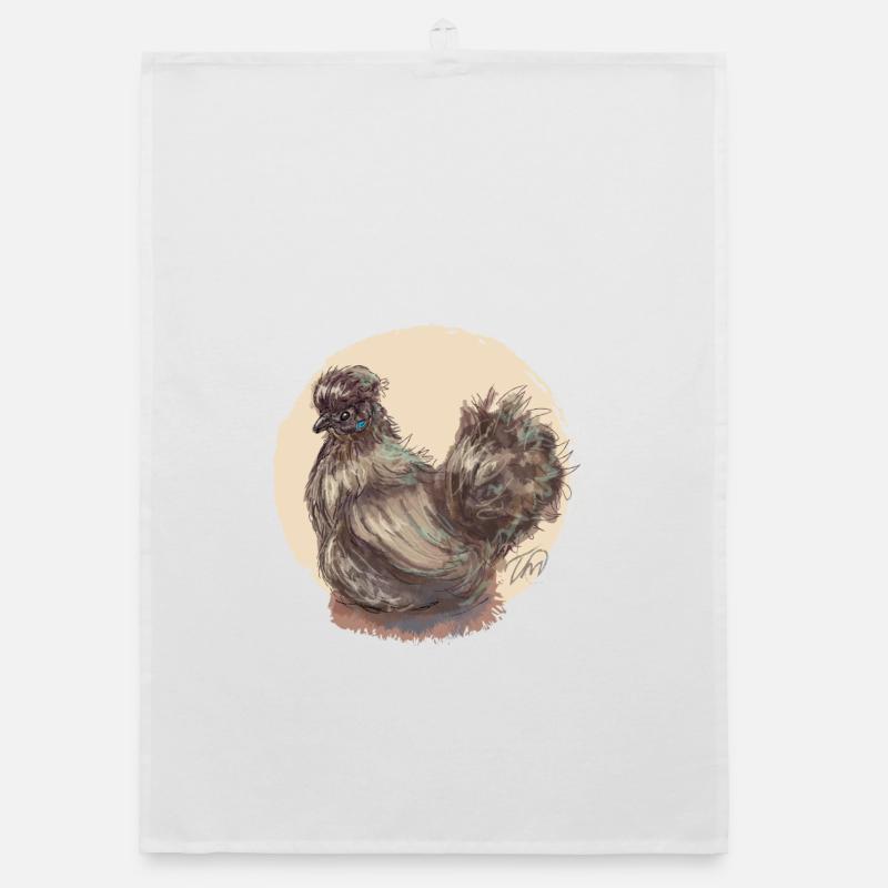 Brown silk hen Organic dish towel