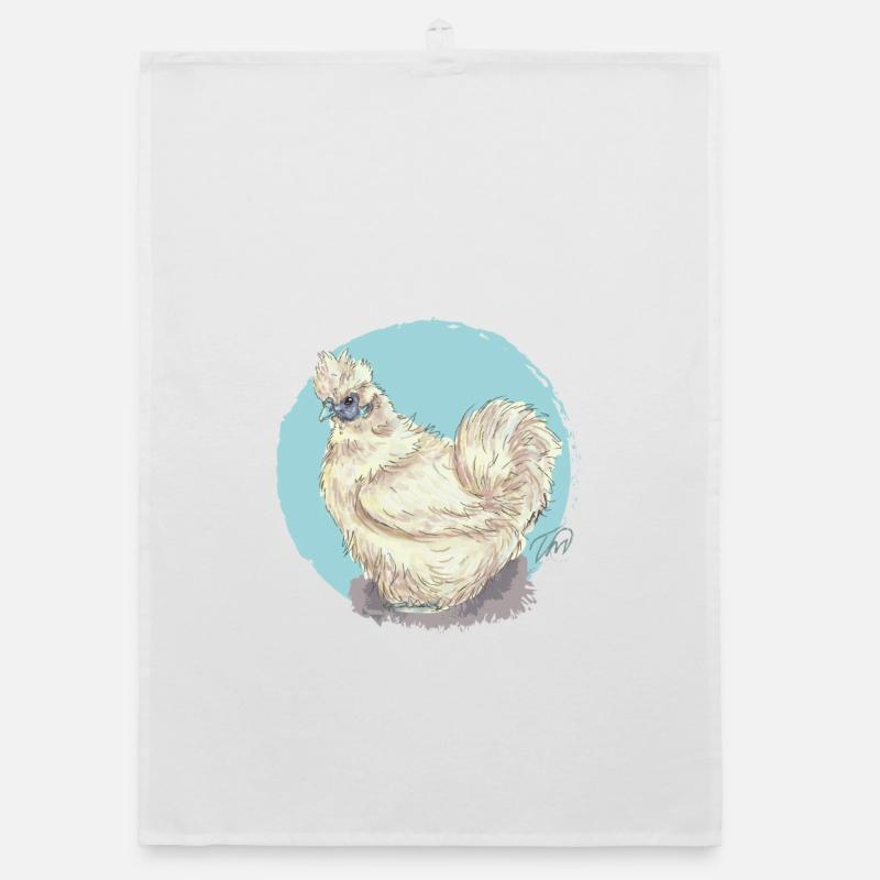 Poule en soie blanche Torchon bio