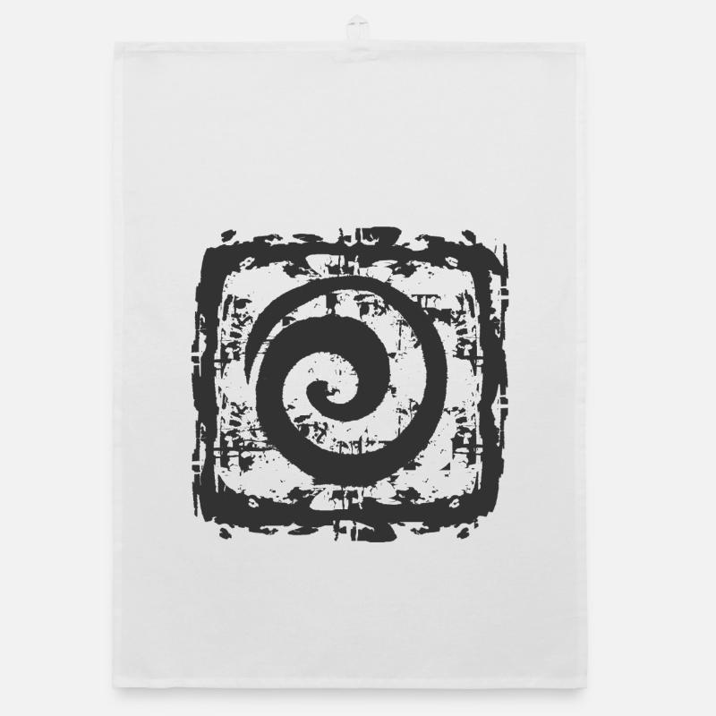 Abstract spiral pattern on vintage background Organic dish towel