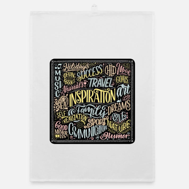 Mélange de typographies Positives Multicolores Torchon bio