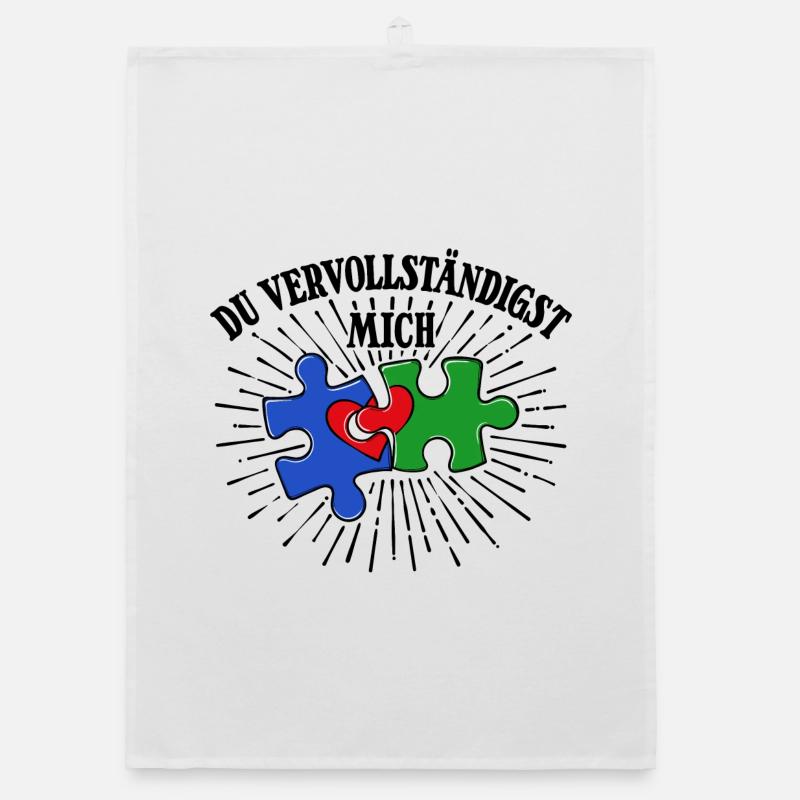 Romantisch Valentinstag Herz Statement Organic Geschirrtuch