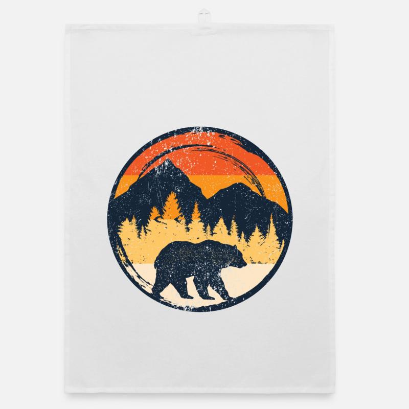 Bear at Sunset in Alpine Circle Organic dish towel