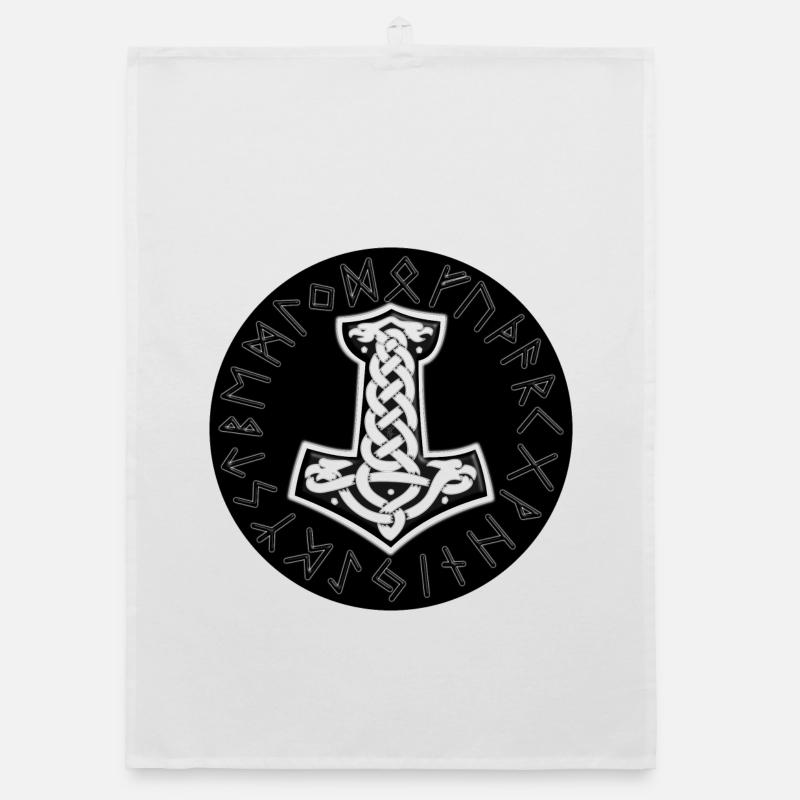 Mjölnir Celtic Runic Knot Organic dish towel