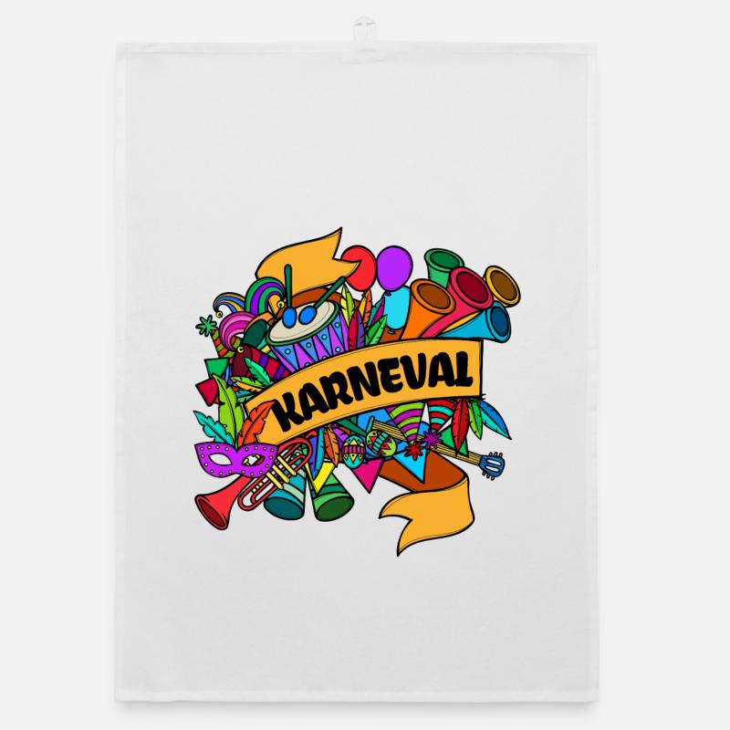 Carnaval carnaval carnaval masques Torchon bio