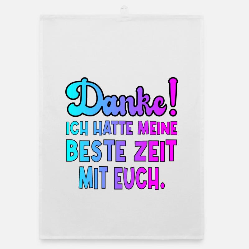 ABSCHIEDSGESCHENKE DANKESCHÖN - BESTE ZEIT - Organic Geschirrtuch - Weiß