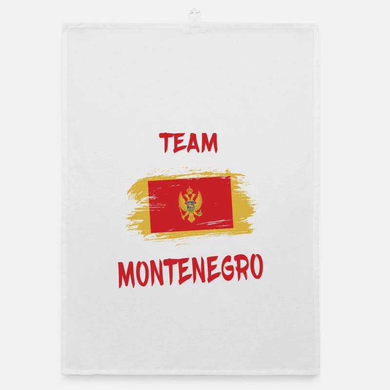 Team Montenegro Flaggen Design / Geschenkidee - Organic Geschirrtuch - Weiß
