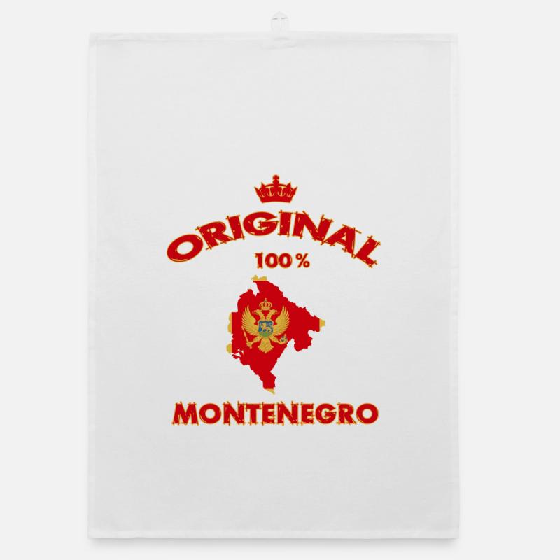 Drapeau du Monténégro original 100% Torchon bio
