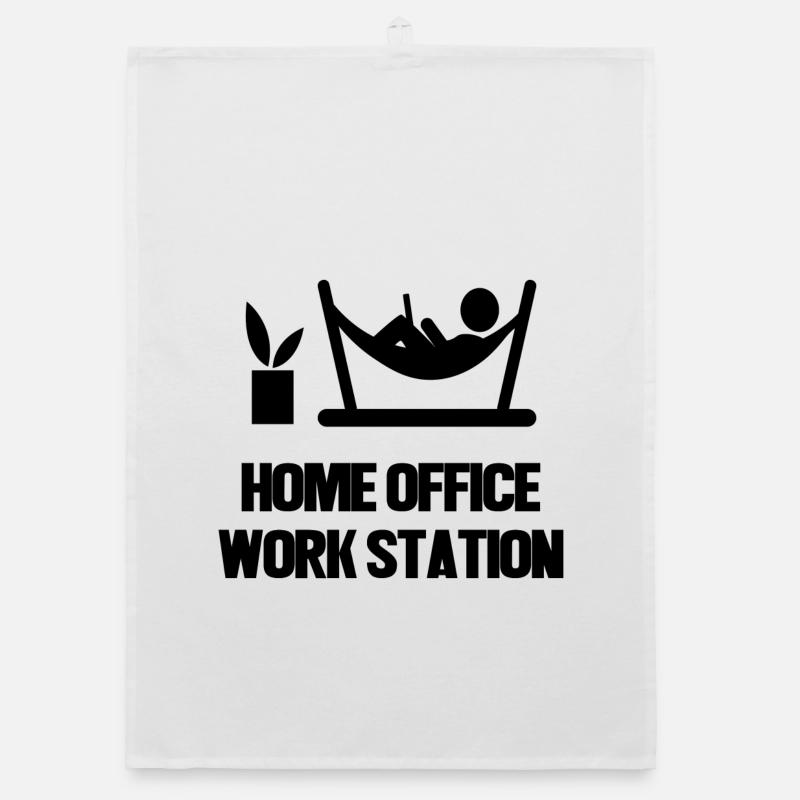Laptop Wfh Home Office Statement Arbeitsplatz Organic Geschirrtuch
