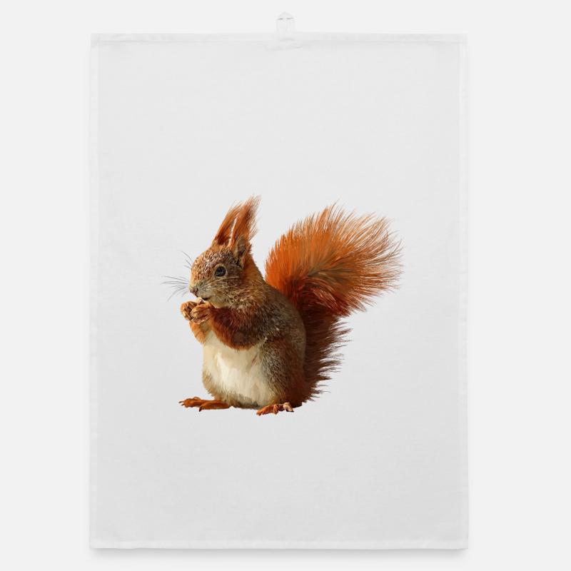 Eichhörnchen - Organic Geschirrtuch - Weiß
