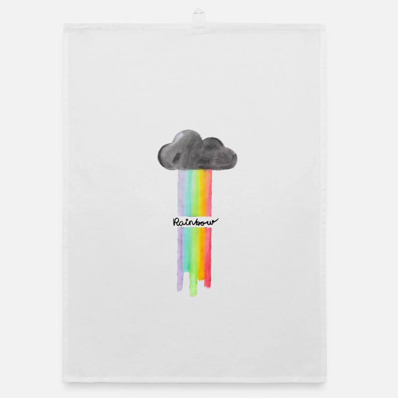 Rainbow Cloud Drops Organic dish towel