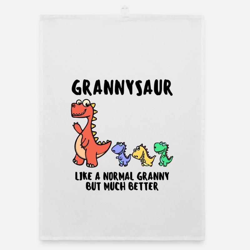 Oma Großmutter Dinosaurier Lustig Statement Organic Geschirrtuch