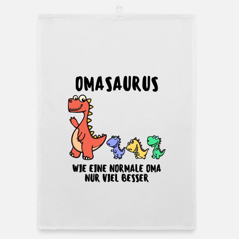 Oma Großmutter Dinosaurier Humorvoll Statement Organic Geschirrtuch