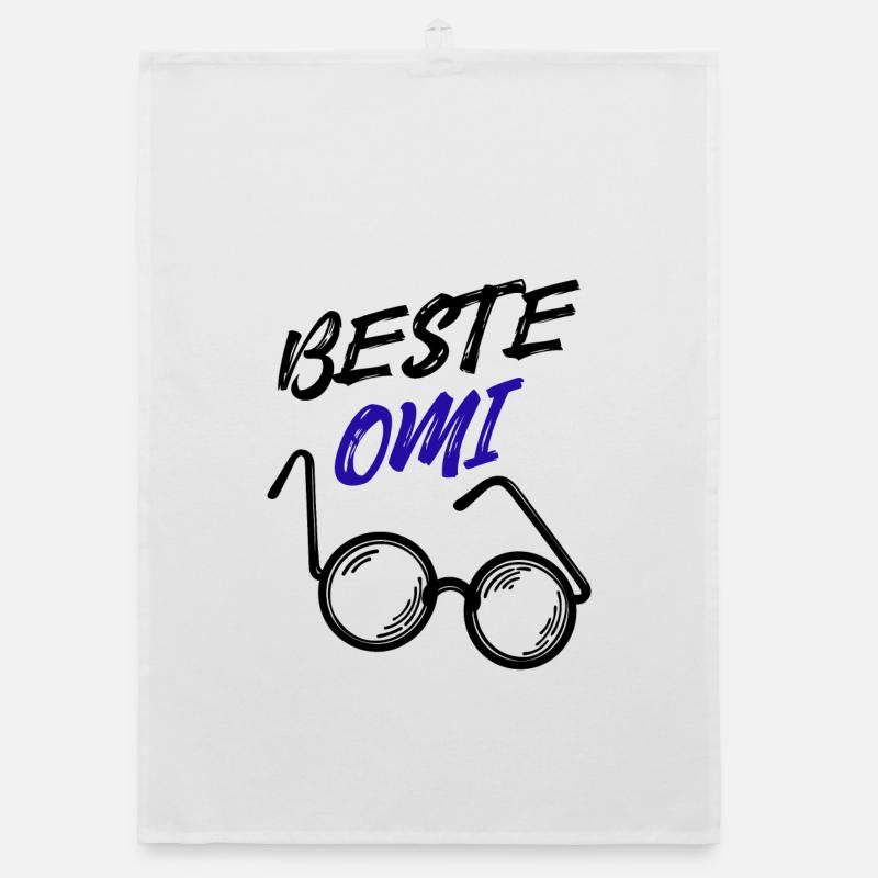 Oma Großmutter Beste Omi Brille Statement Organic Geschirrtuch